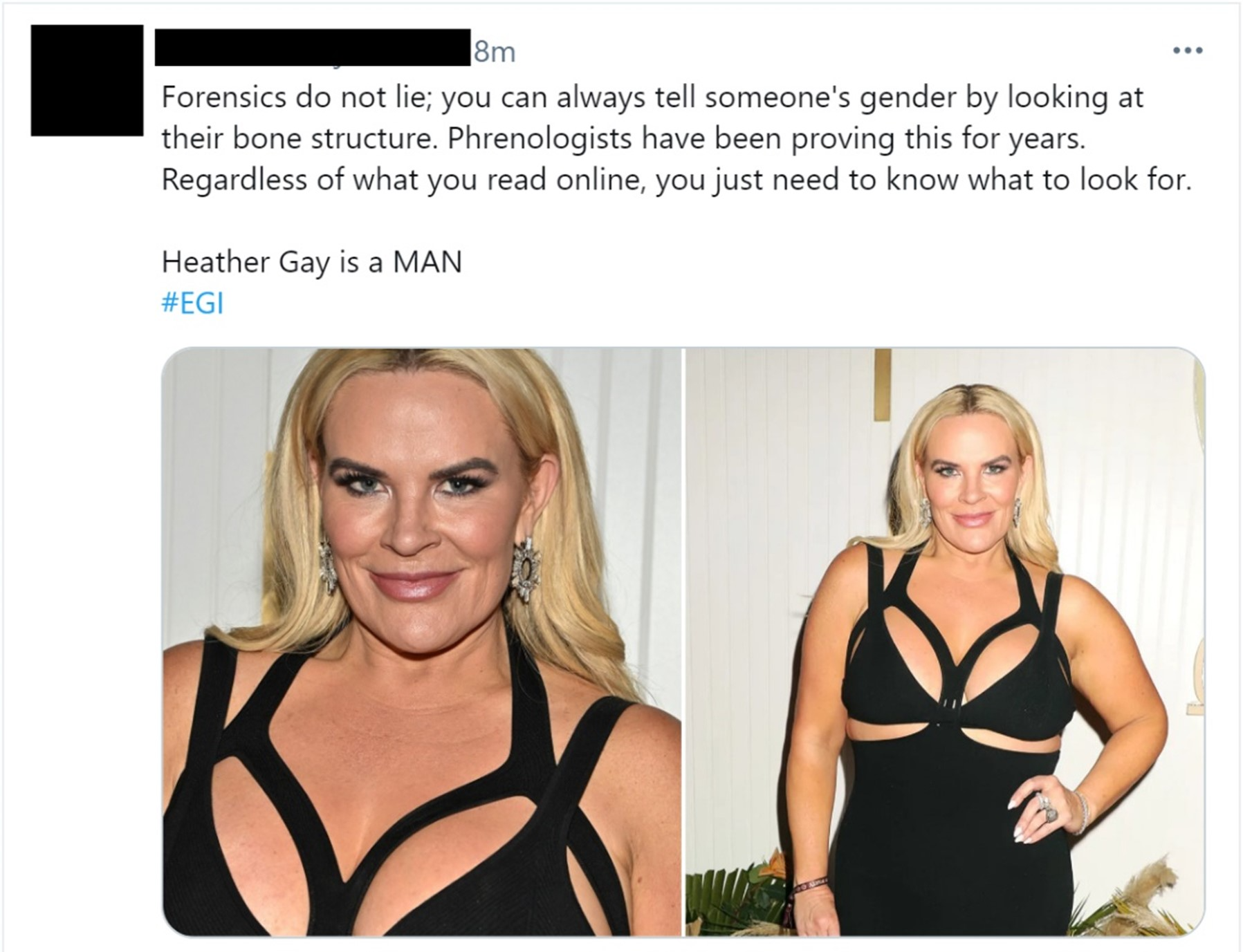 A collage of a person in a black dress Description automatically generated